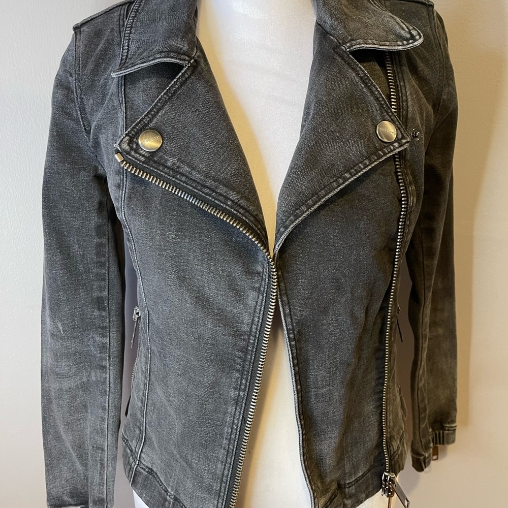 Burberry Black Stone Washed Moto Jacket